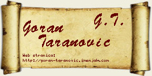 Goran Taranović vizit kartica